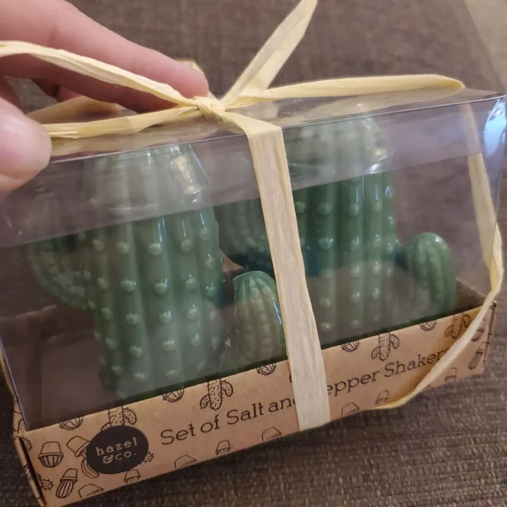 Hazel & Co • Cactus • Salt And Pepper Shaker Set • Brand New/Sealed!